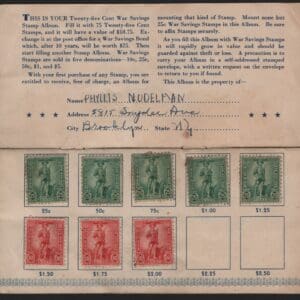 FORM PS 333-10A POSTAL WAR SAVINGS BONDS STAMP DEPOSIT ALBUM-USED - Image 3