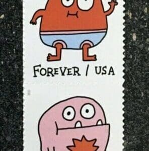 Scott#  5636-39 "MESSAGE MONSTERS" VERTICAL STRIP (4) NICELY CENTERED