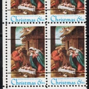 Scott# 1414A "CHRISTMAS NATIVITY" PRECANCEL ZIP BLOCK (4) MNH