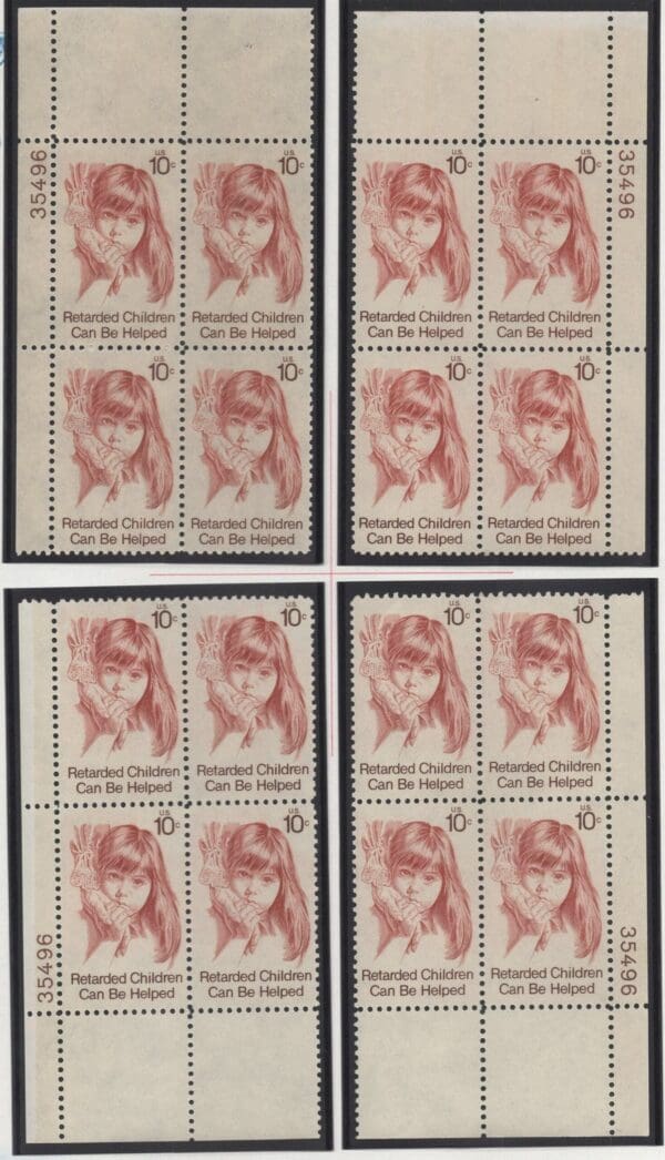 Scott# 1549 "NATIONAL A.R.C." MNH MATCHED PLATE BLOCK SET PLATE# 35496