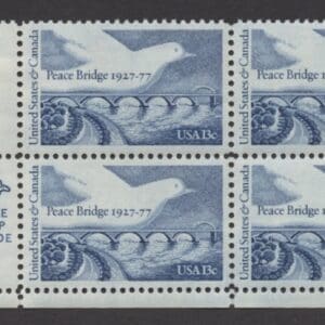 Scott# 1721 "PEACE BRIDGE-50TH ANNIVERSARY" MNH ZIP BLOCK (4)