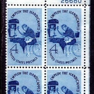 Scott# 1155 "EMPLOY THE HANDICAPPED" MNH PLATE BLOCK (4) NICELY CENTERED