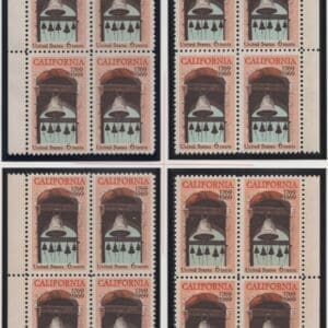 Scott# 1373 "CALIFORNIA STATEHOOD" MNH MATCHED PLATE BLOCK SET P#31064