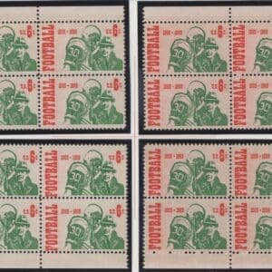 Scott# 1382 "FOOTBALL" MNH MATCHED PLATE BLOCK (4) SET, P# 31389)