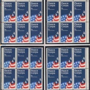 Scott# 1447 "PEACE CORPS" MNH MATCHED PLATE BLOCK (6) SET, P# 33226-28