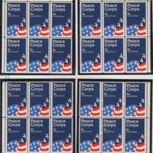 Scott# 1447 "PEACE CORPS" MNH MATCHED PLATE BLOCK (6) SET, P# 33223-25