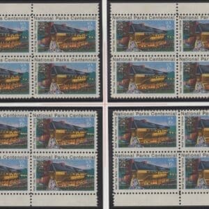 Scott# 1452 "WOLF TRAP FARM" MNH MATCHED PLATE BLOCK (4) SET P# 33618