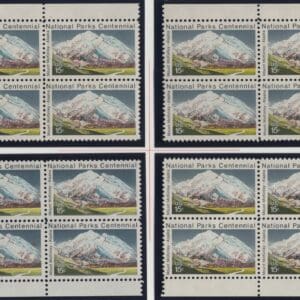 Scott# 1454 "MOUNT McKINLEY" MATCHED PLATE BLOCK (4) SET, PLATE # 33727