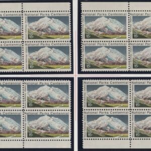 Scott# 1454 "MOUNT McKINLEY" MATCHED PLATE BLOCK (4) SET, PLATE # 33728