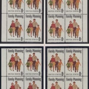 Scott# 1455 "FAMILY PLANNING" MNH MATCHED PLATE BLOCK (4) SET P#33386