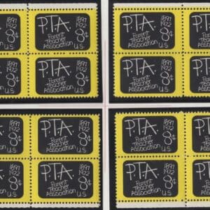 Scott# 1463 "PARENT TEACHER ASSOCIATION" MNH MATCHED PLATE BLOCKS (4) SET, P# 33656-57