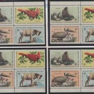Scott# 1464-67 "WILDLIFE CONSERVATION" MNH MATCHED PLATE BLOCK (4) SET P# 33738