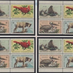 Scott# 1464-67 "WILDLIFE CONSERVATION" MNH MATCHED PLATE BLOCK (4) SET P# 33758