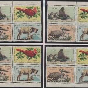 Scott# 1464-67 "WILDLIFE CONSERVATION" MNH MATCHED PLATE BLOCK (4) SET P# 33759