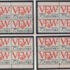 Scott# 1525 "VFW ANNIVERSARY" MATCHED PLATE BLOCK SET (4) P# 34985