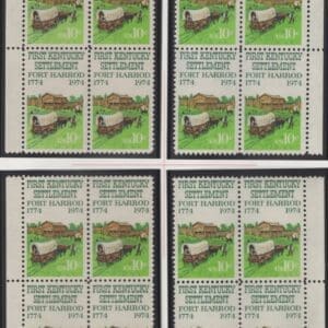Scott# 1542 "KENTUCKY SETTLEMENT" MNH MATCHED PLATE BLOCK (4) SET P#35248