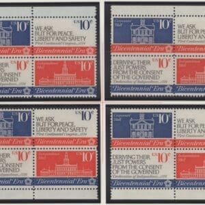 Scott# 1543-46 AMERICAN REVOLUTION BICENTENNIAL MATCHED PLATE BLOCK (4) SET P# 35326