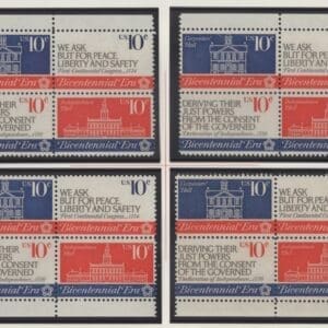 Scott# 1543-46 AMERICAN REVOLUTION BICENTENNIAL MATCHED PLATE BLOCK (4) SET P# 35336
