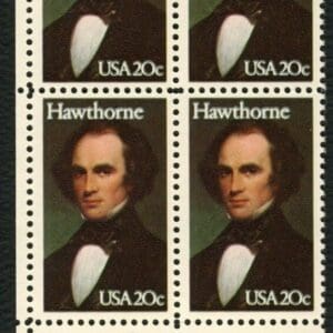 Scott# 2047 "NATHANIEL HAWTHORNE - WRITER" MNH ZIP BLOCK (4)