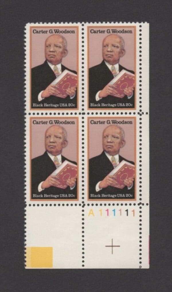 Scott# 2073 "C.G. WOODSON - HISTORIAN" MNH PLATE BLOCK (4)