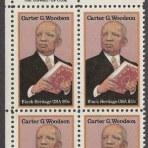 Scott# 2073 "C.G. WOODSON - HISTORIAN" MNH ZIP BLOCK (4) NICELY CENTERED