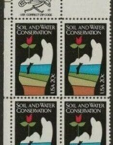 Scott# 2074 "SOIL & WATER CONSERVATION" ZIP BLOCK (4) MNH