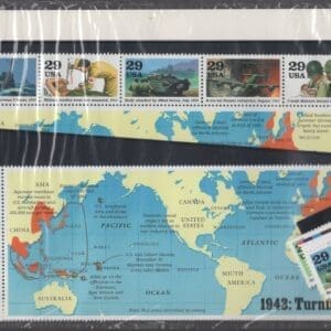 Scott# 2765 "WORLD WAR II-1943 SOUVENIR SHEET + SINGLES SET (20) MNH