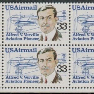 Scott# C113 "ALFRED VERVILLE - INVENTOR" MNH ZIP BLOCK (4)
