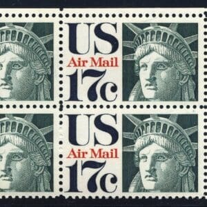 Scott# C80 "STATUE of LIBERTY" MNH ZIP BLOCK (4) NICELY CENTERED
