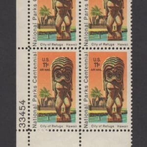 Scott# C84 "NATIONAL PARKS - Kii STATUE" PLATE BLOCK (4) MNH