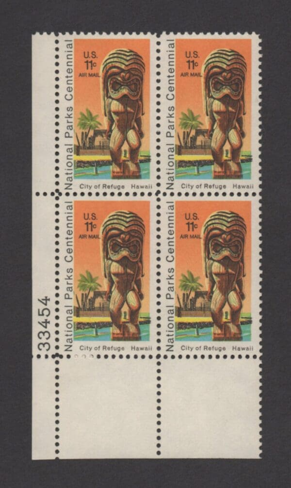 Scott# C84 "NATIONAL PARKS - Kii STATUE" PLATE BLOCK (4) MNH