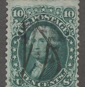 Scott# 68 "WASHINGTON" USED, PEN CANCELLED, VERY NICELY CENTERED