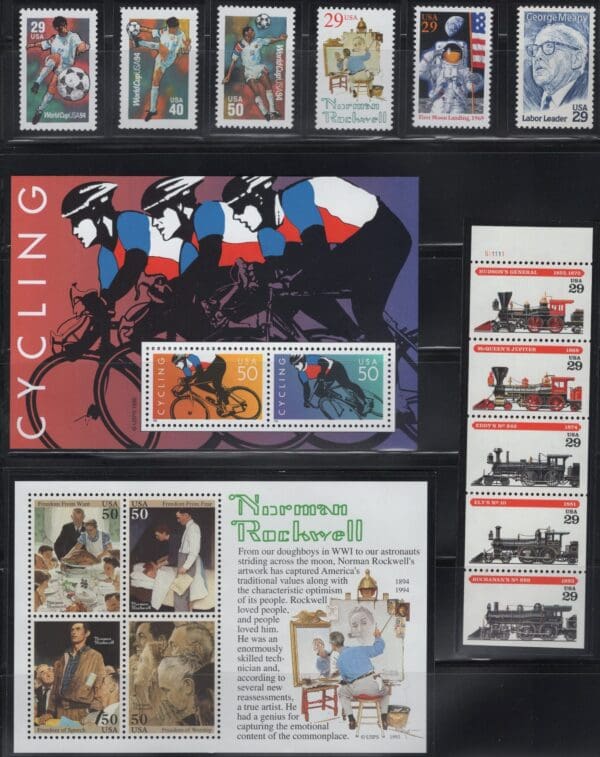 1994 COMMEMORATIVES YEAR SET (97) ISSUES, MNH, NICELY CENTERED - Image 2