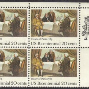Scott# 2052 "SIGNING OF THE TREATY OF PARIS" ZIP BLOCK (4) MNH