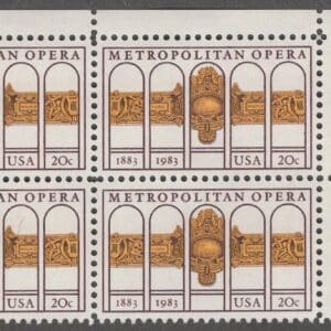Scott# 2054 "METROPOLITAN OPERA" ZIP BLOCK (4) MNH