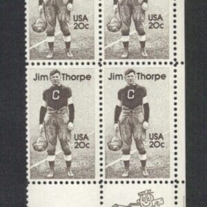 Scott# 2089 "JIM THORPE - ATHLETE" ZIP BLOCK (4) MNH