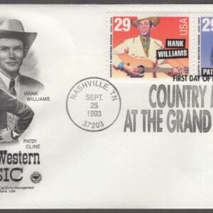 Scott# 2771-72 "COUNTRY MUSIC LEGENDS" HANK WILLIAMS & PATSY CLINE FDC