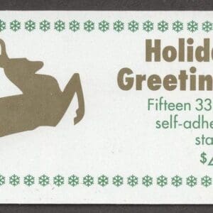 Scott# 3367abc BK276B "REINDEER" NARROW FRAME BOOKLET PANE (15) - Image 2