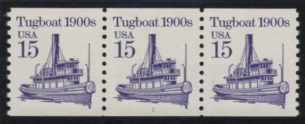 Scott# 2260 "TUGBOAT" TRANSPORTATION SERIES MNH PNC3, PLATE #1