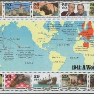 Scott# 2559 "WORLD WAR II - 1941 A WORLD AT WAR" USED SHEET (10)