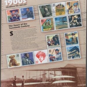 Scott# 3182 CELEBRATE THE CENTURY 1900'S USED INTACT SHEET (15)