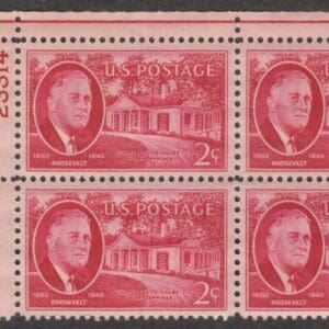 Scott# 931 "ROOSEVELT" PLATE BLOCK (4) MNH, NICELY CENTERED