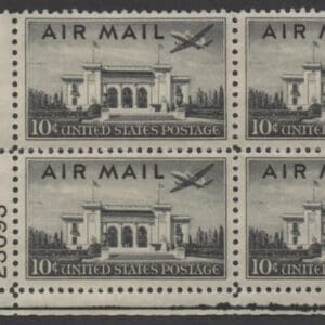 Scott# C34 "PAN AM BUILDING" PLATE BLOCK (4) NICELY CENTERED