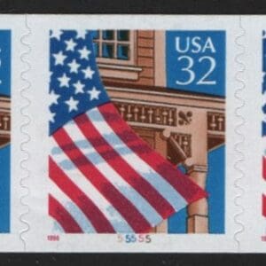 Scott# 2915A "FLAG OVER PORCH" MNH PNC5 P# 55555, NICELY CENTERED