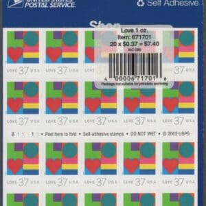 Scott# Scott# 3657 "LOVE" SEALED BOOKLET PANE IN ORIGINAL USPS PKG