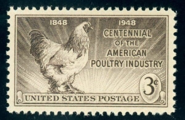 Scott# 968 "POULTRY INDUSTRY" MNH SINGLE, NICELY CENTERED