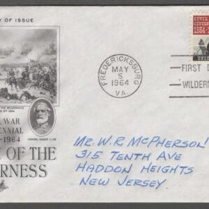 Scott# 1181 "BATTLE OF WILDERNESS" ARTCRAFT FIRST DAY COVER