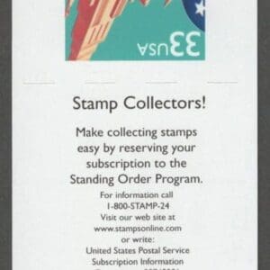 Alternative view of Scott# 3278e"FLAG OVER CITY" INTACT BKLT (20) PLATE # V1111