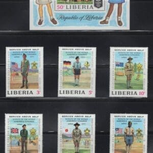 SG# 563-68 + C188 "BOY SCOUTS WORLD JUBILEE LOT" (10) MNH, VERY NICELY CENTERED