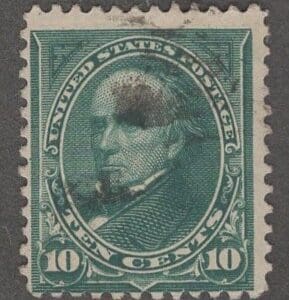 Scott# 273 "WEBSTER" USED DBL LINE WMRK, CORK CANCEL